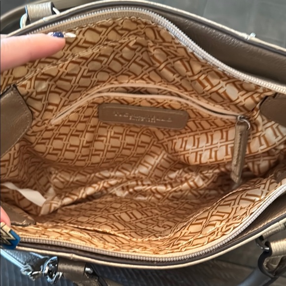 Tignanello Tan Satchel with Structured Design and Buckle Details - Picture 4 of 12